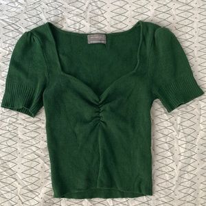 urban outfitters sweetheart neckline green top
